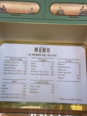 Menu   at Anita Gelato - Old San Juan in San Juan