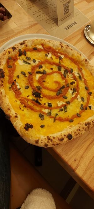 Pumpkin special pizza at Slow Rise Pizza in Lincoln