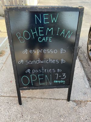 Sign at New Bohemian Cafe in Northport