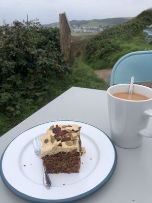 Carrot cake  at The Porthole in Woolacombe