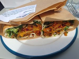 Vegan pakora wrap at The Porthole in Woolacombe