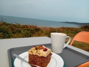 Carrot cake at The Porthole in Woolacombe