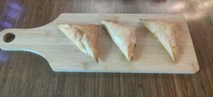 Vegan Spanikopita. (Greek Spinach Pie).
This is an authentic, really rich pie stuffed with spinach, onions, Feta and herbs that are all enfolded by crispy, flaky phyllo dough. at Eviva Taverne Grecque in Dollard-des-ormeaux