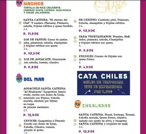 Menu 2022 at Santa Catrina in Cadiz