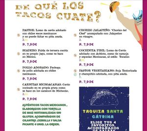 Menu 2022 at Santa Catrina in Cadiz