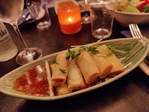 Spring rolls at Waan Thai in Stockholm