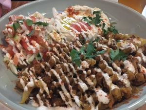 Vegan schawarma plate at Push Tak in Lisbon