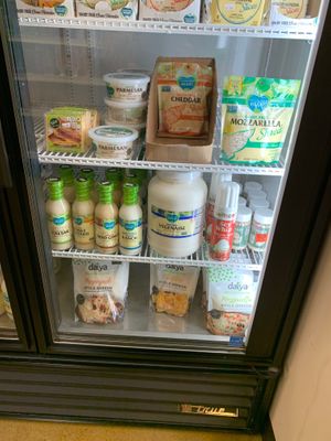 Large sized follow your heart dressings, daiya, whipped topping, parm cheeze at Nourish in Goodlettsville