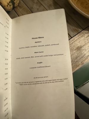 Menu  at Shakshuka Restaurant and Bar in The Hague