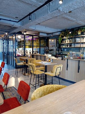 Part of the cafe and laundrette at De Wit Wasserij in Nijmegen