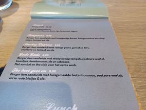 Lunch menu at De Wit Wasserij in Nijmegen