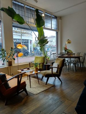 Inside the cafe at PUCK specialty coffee in Nijmegen