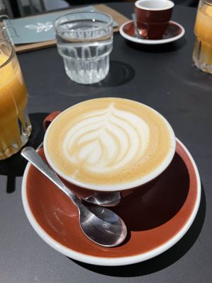 Cappuccino with oat milk  at PUCK specialty coffee in Nijmegen