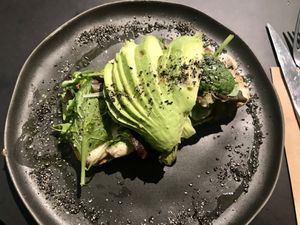 Avocado-miso toast  at PUCK specialty coffee in Nijmegen