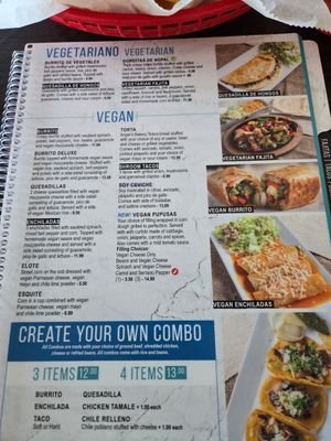 vegan menu at Taqueria La Patrona in Virginia Beach