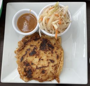 Vegan Bean and Cheese Pupusa  at Taqueria La Patrona in Virginia Beach
