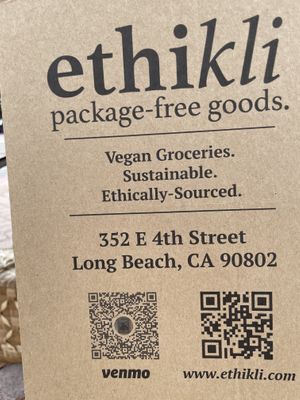 “ethikli”/Vendor sign  at Long Beach Southeast Farmers Market in Long Beach