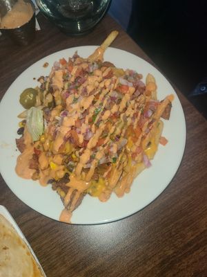 Vegan beyond loaded fries at Boon Cafe in Norridge