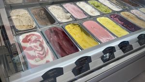 Half of the case is Ⓥ   at Innocent Ice Cream Parlour in Vancouver