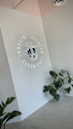 Happy cow’s bovine cousin   at Innocent Ice Cream Parlour in Vancouver