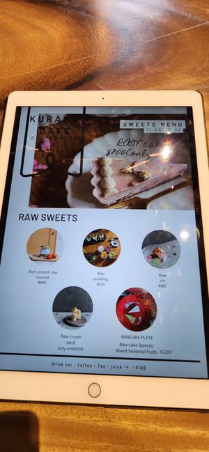 Sweets menu at Kuraru Cafe - クラルカフェ in Osaka