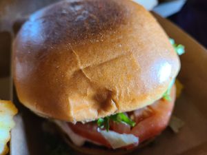 El Clasico Burger at Mike's Vegan Grill in Greensboro