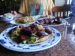 Spicy noodles and eggplant dish at Dai Tung in Mc Allen