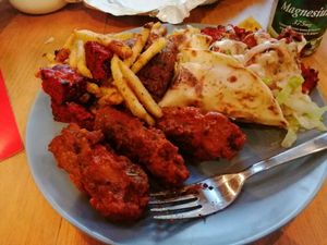 3 different dishes combined 😋 at Dhil's in Wigston