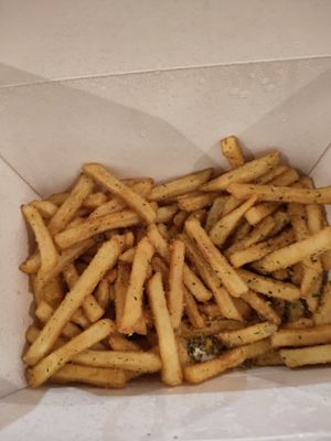 Garlic parmesan chips at Dhil's in Wigston