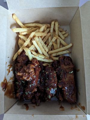 Sticky BBQ wings 🤤 at Dhil's in Wigston