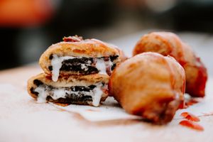 Fried oreos at Dhil's in Wigston