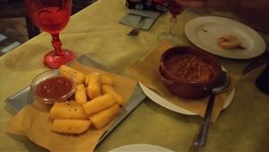 Pappa al pomodoro e polenta fritta at Bistrot Il Kiodo Fisso in Lecce