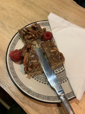 Pecan slice - vegan  at Olive in Thurso