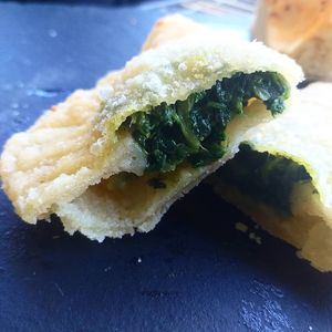 panzerotto with chicory at Vis à Vis cucina&eventi in Orvieto