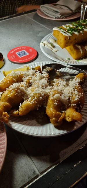 Stuffed zucchini flowers at Bootleg Social Lounge in Paddington