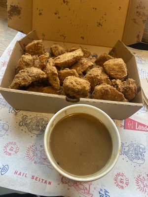 Popcorn bites - always my fav  at Temple of Seitan - Brixton in London