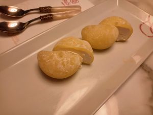 Mango sorbet mochi at Miss Sushi in Sevilla