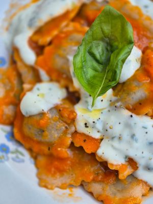 Ravioli at Amaranto Bistrot in Finale Ligure