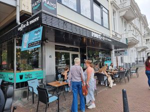 On the corner, with outdoor seating at MAMS in Arnhem