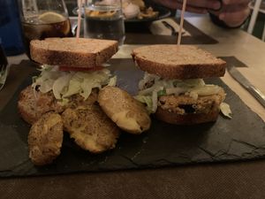 Sandwich de berenjena rebozada  at Afuego tapería in O Grove