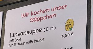 Lentils soup  at Marksburg in Braubach