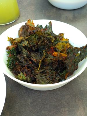 Kale chips with paprika at Verv Kitchen in Bucharest