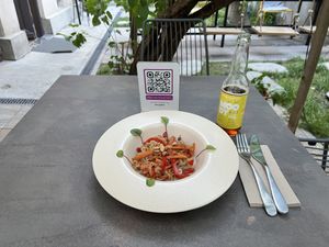 Portions are a little small (and this vegetable noodles dish could’ve done with some spice), but overall good    at Verv Kitchen in Bucharest