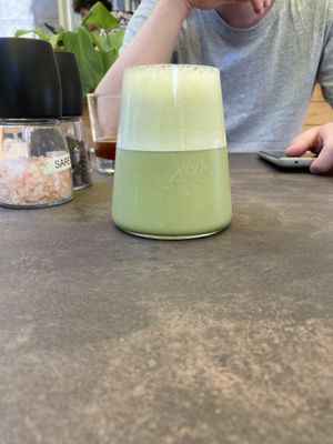 Matcha latte   at Verv Kitchen in Bucharest