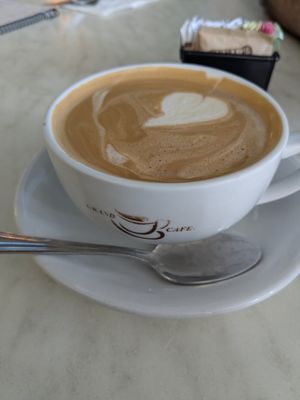 Almond milk latte at Grand Café in Hollywood