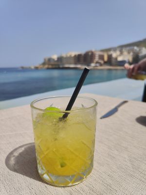 Passion fruit mocktaik at Unwine'd in Marsalforn