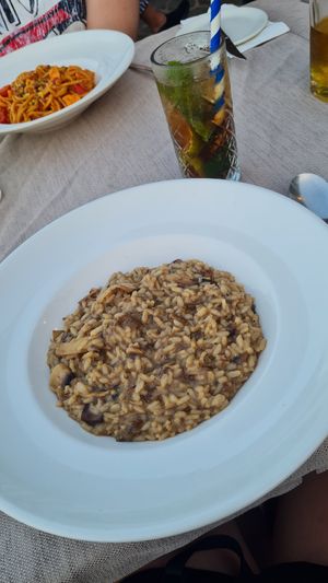Mushroom risotto at Unwine'd in Marsalforn