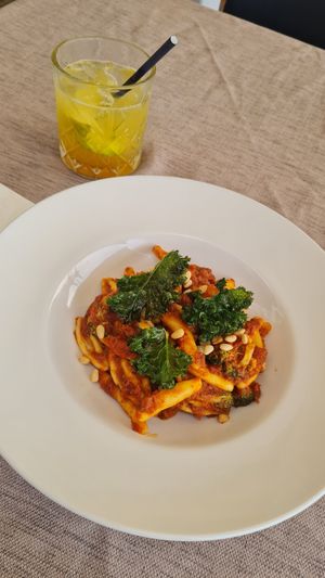 Vegan Pasta forgot the name, was the small portion at Unwine'd in Marsalforn