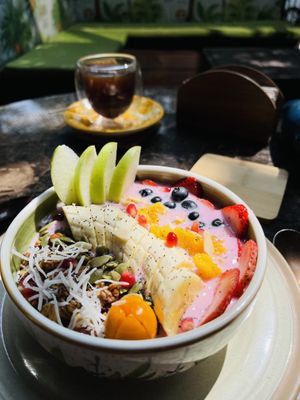 Yogurt and granola bowl  at AMA in Medellin