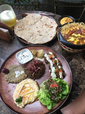Saturday lunch dish and cazuela de frijol  at AMA in Medellin